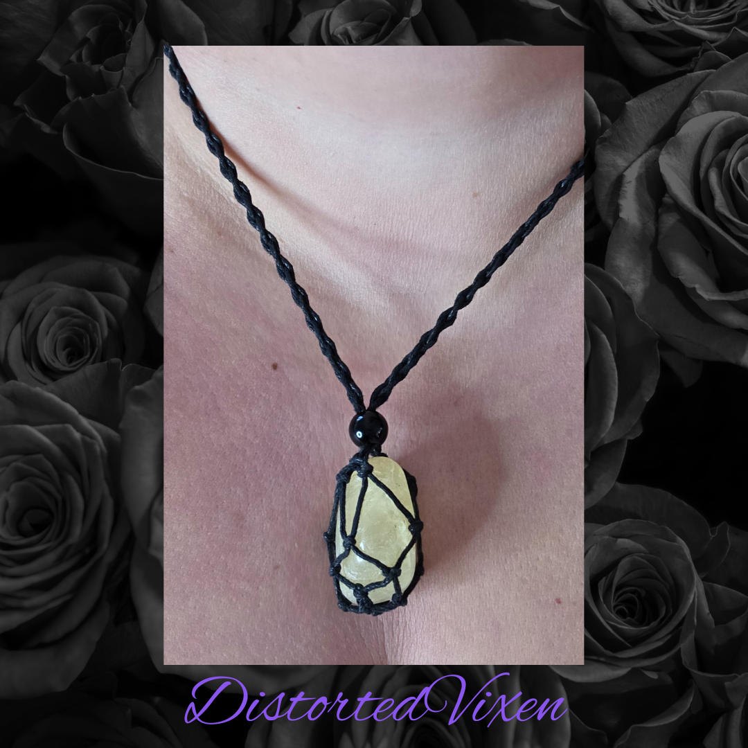 Citrine Confidence Necklace • Adjustable Macramé Pendant • Manifestation & Attraction Crystal Jewelry
