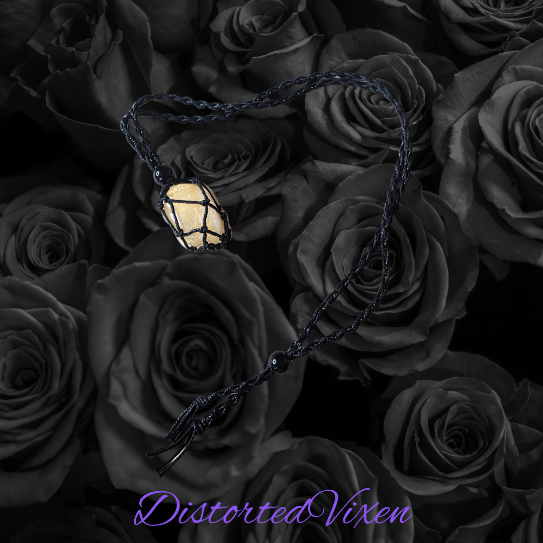 Citrine Confidence Necklace • Adjustable Macramé Pendant • Manifestation & Attraction Crystal Jewelry