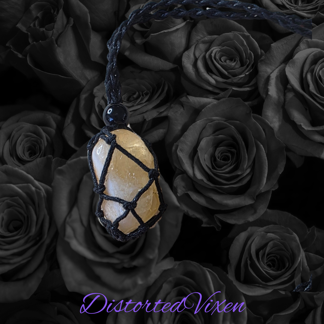Citrine Confidence Necklace • Adjustable Macramé Pendant • Manifestation & Attraction Crystal Jewelry