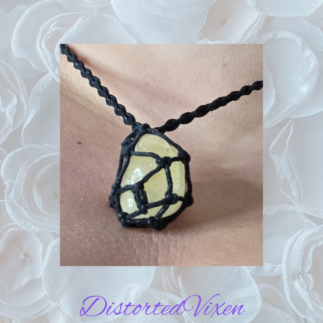 Citrine Confidence Necklace • Adjustable Macramé Pendant • Manifestation & Attraction Crystal Jewelry