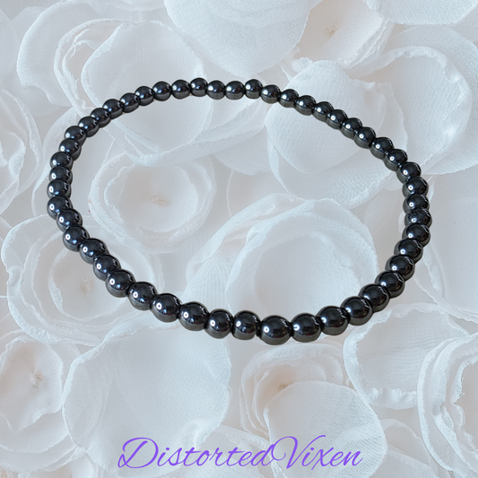 5mm Hematite Beaded Bracelet – Grounding & Protection – Stretch Crystal Bracelet – Unisex Minimalist Jewelry