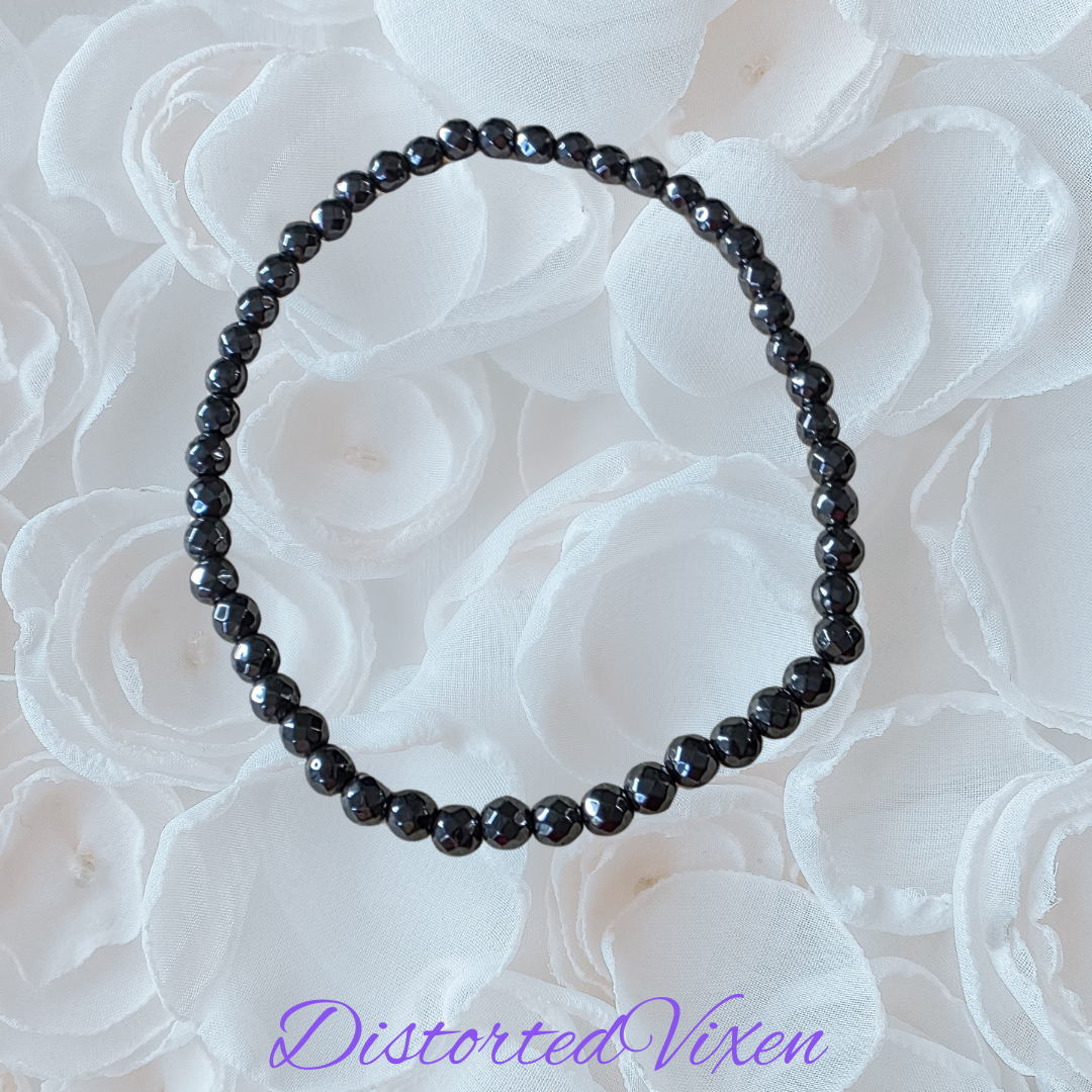 5mm Hematite Beaded Bracelet – Grounding & Protection – Stretch Crystal Bracelet – Unisex Minimalist Jewelry