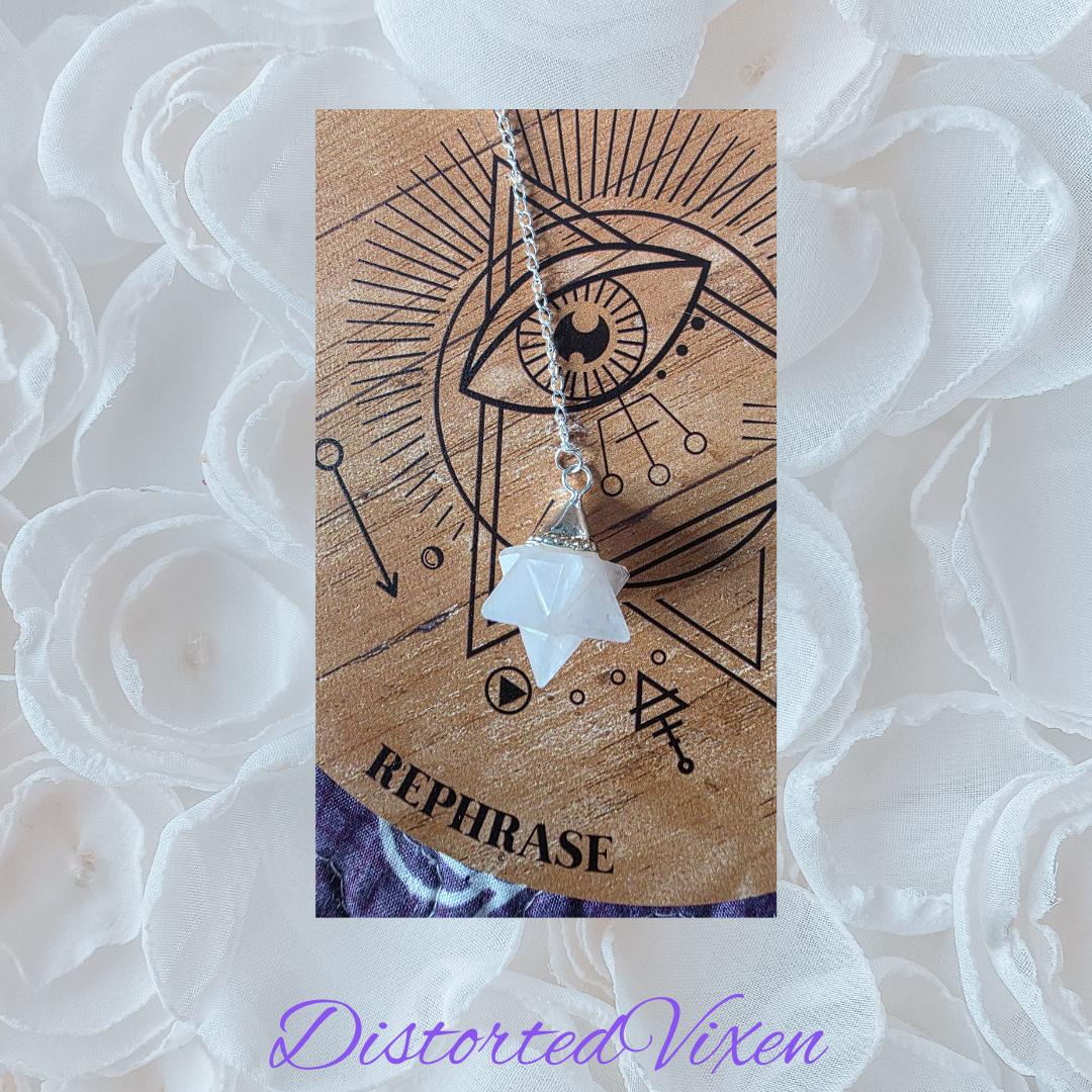 Light Rose Quartz Merkaba Pendulum • Crystal Star Pendulum for Divination • Soft Witch Tools • Rose Quartz Merkaba