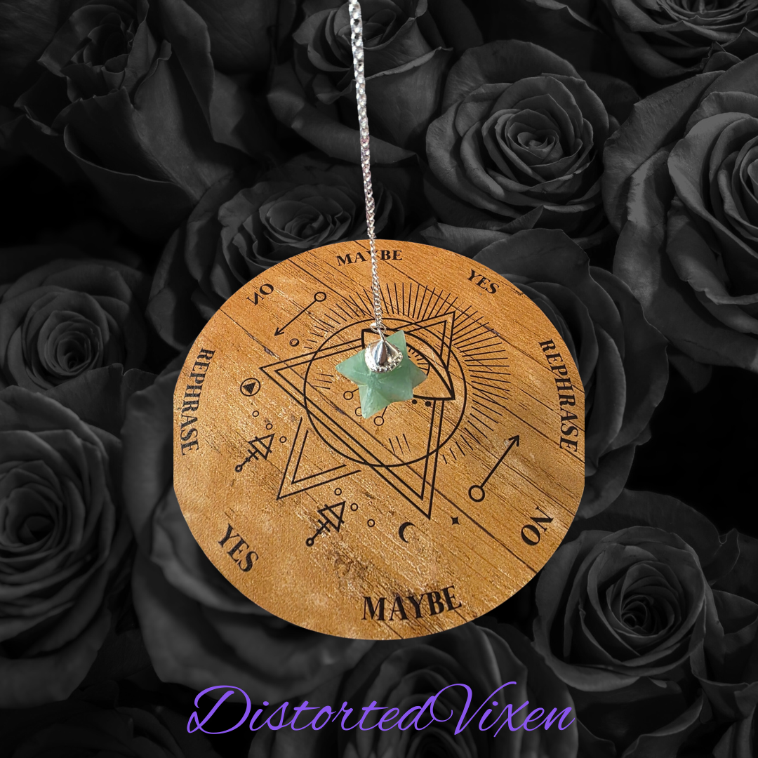 Green Aventurine Merkaba Pendulum • Crystal Star Necklace • Witchy Divination Tool • Chakra Healing Jewelry • Spiritual Pendulum for Readings