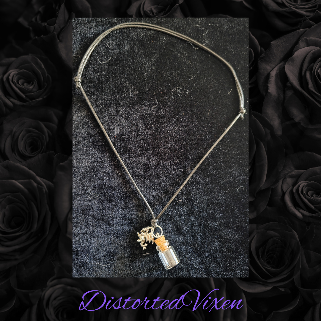 Dragon & Spell Bottle Necklace | Fill-With-Your-Own Magic Necklace by Distorted Vixen