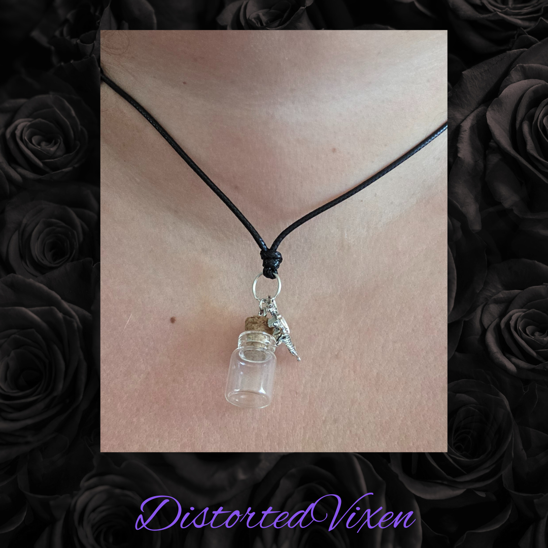 Dragon & Spell Bottle Necklace | Fill-With-Your-Own Magic Necklace by Distorted Vixen