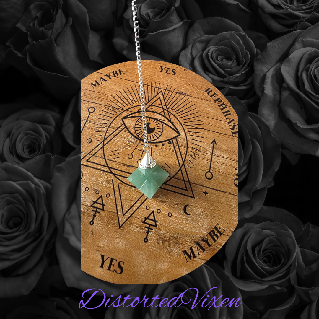 Green Aventurine Merkaba Pendulum • Crystal Star Necklace • Witchy Divination Tool • Chakra Healing Jewelry • Spiritual Pendulum for Readings