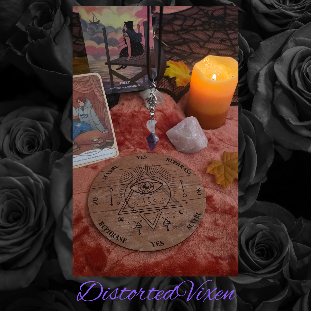 Dragon Amethyst Pendulum Necklace • Clear Quartz Moon • Witch Divination Jewelry • Crystal Dowsing Tool