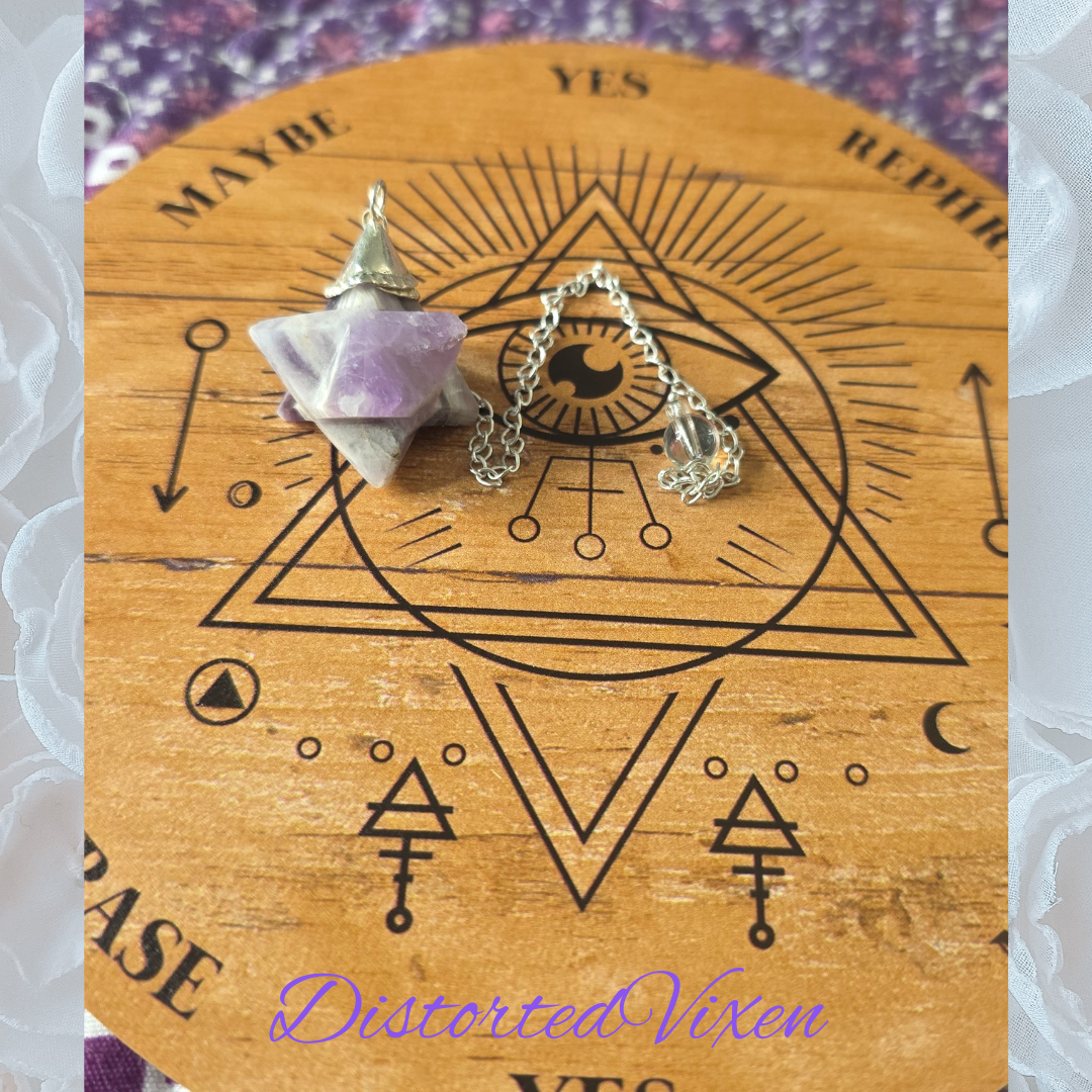Amethyst Merkaba Pendulum • Crystal Dowsing Tool • Divination