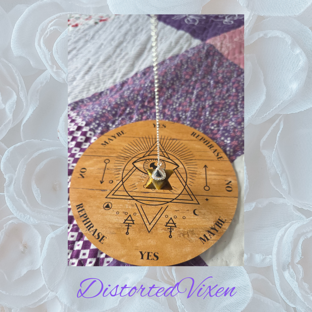 Tiger’s Eye Merkaba Pendulum • Crystal Dowsing Tool • Divination