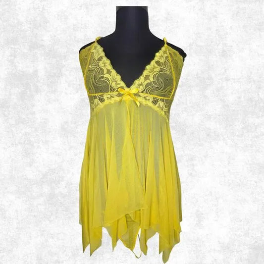 Avidlove Yellow Lace Babydoll Lingerie – 4X / XXXXL